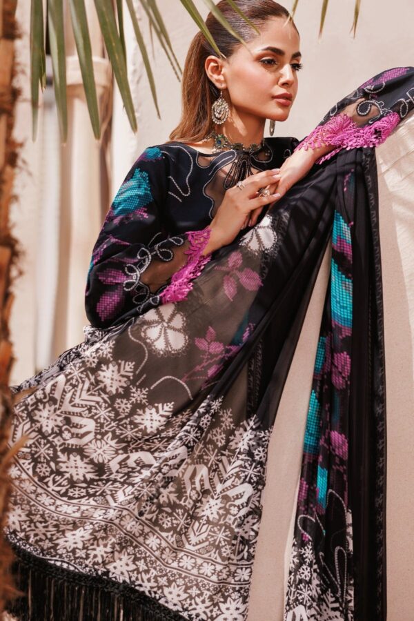 Charizma 3 Pc Unstitched Printed Lawn Cp4 63 Black Collection 2024