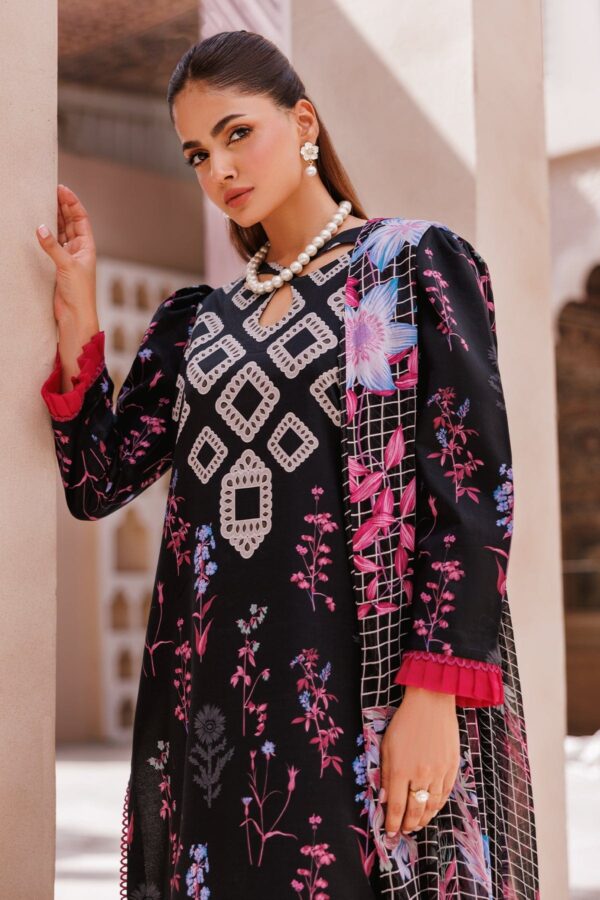 Charizma 3 Pc Unstitched Printed Lawn Cp4 64 Black Collection 2024