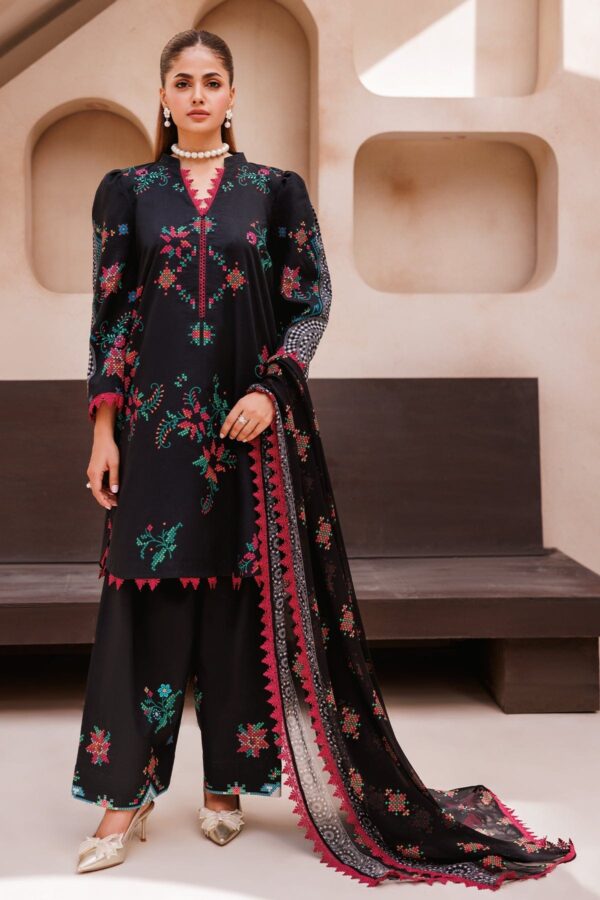 Charizma 3 Pc Unstitched Printed Lawn Cp4 65 Black Collection 2024