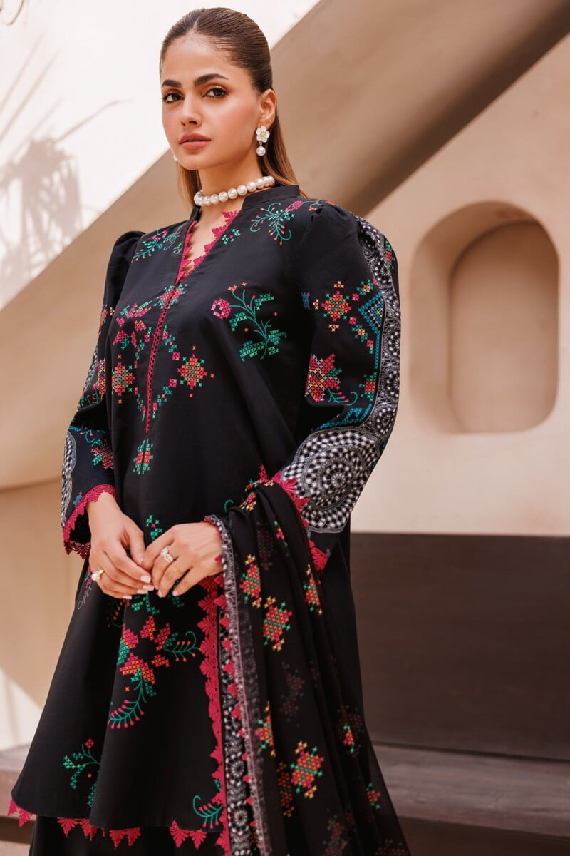 Charizma 3 Pc Unstitched Printed Lawn Cp4 65 Black Collection 2024