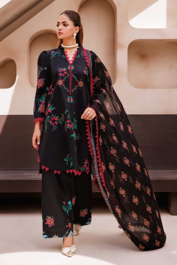 Charizma 3 Pc Unstitched Printed Lawn Cp4 65 Black Collection 2024