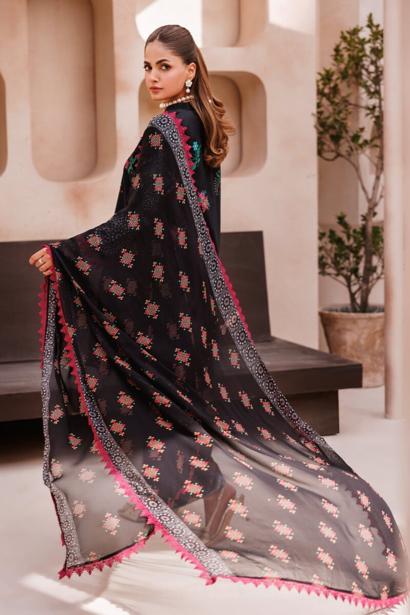 Charizma 3 Pc Unstitched Printed Lawn Cp4 65 Black Collection 2024