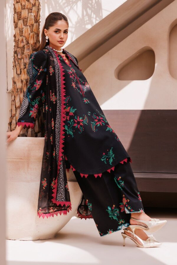 Charizma 3 Pc Unstitched Printed Lawn Cp4 65 Black Collection 2024