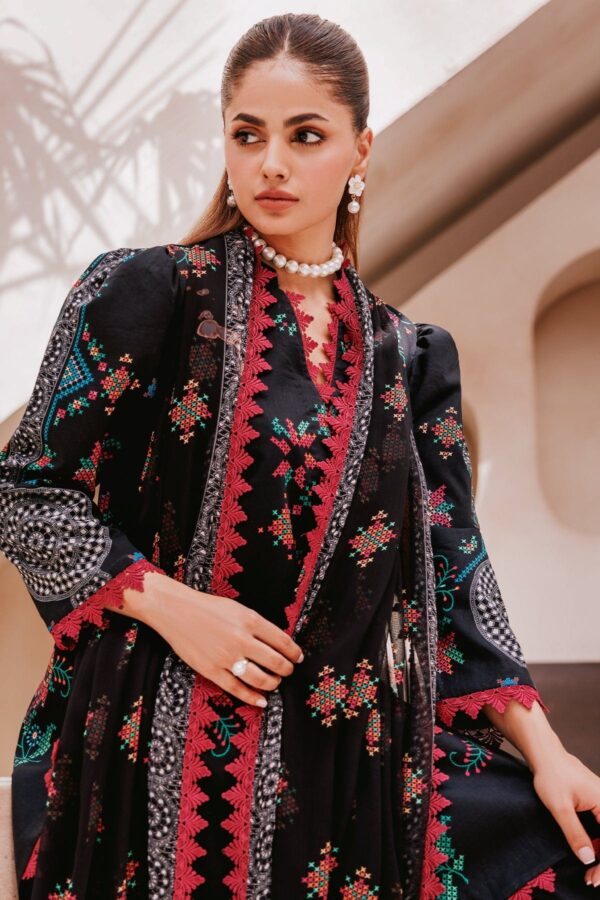 Charizma 3 Pc Unstitched Printed Lawn Cp4 65 Black Collection 2024