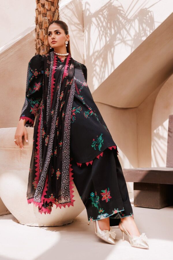 Charizma 3 Pc Unstitched Printed Lawn Cp4 65 Black Collection 2024