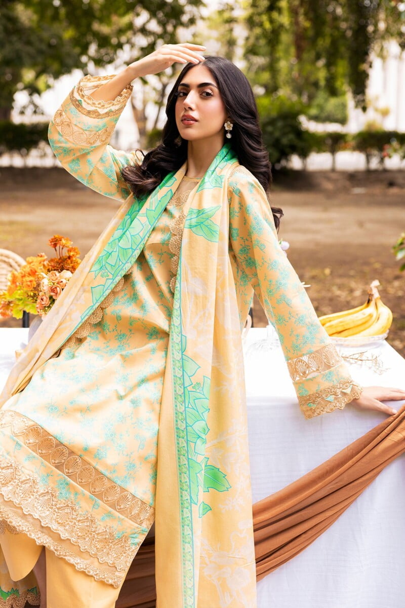 Charizma 3 Pc Unstitched Embroidered Lawn Crn4 09 Range Vol 1 2024