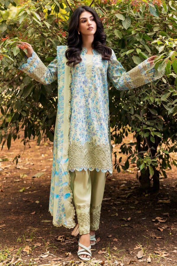 Charizma 3 Pc Unstitched Embroidered Lawn Crn4 05 Range Vol 1 2024