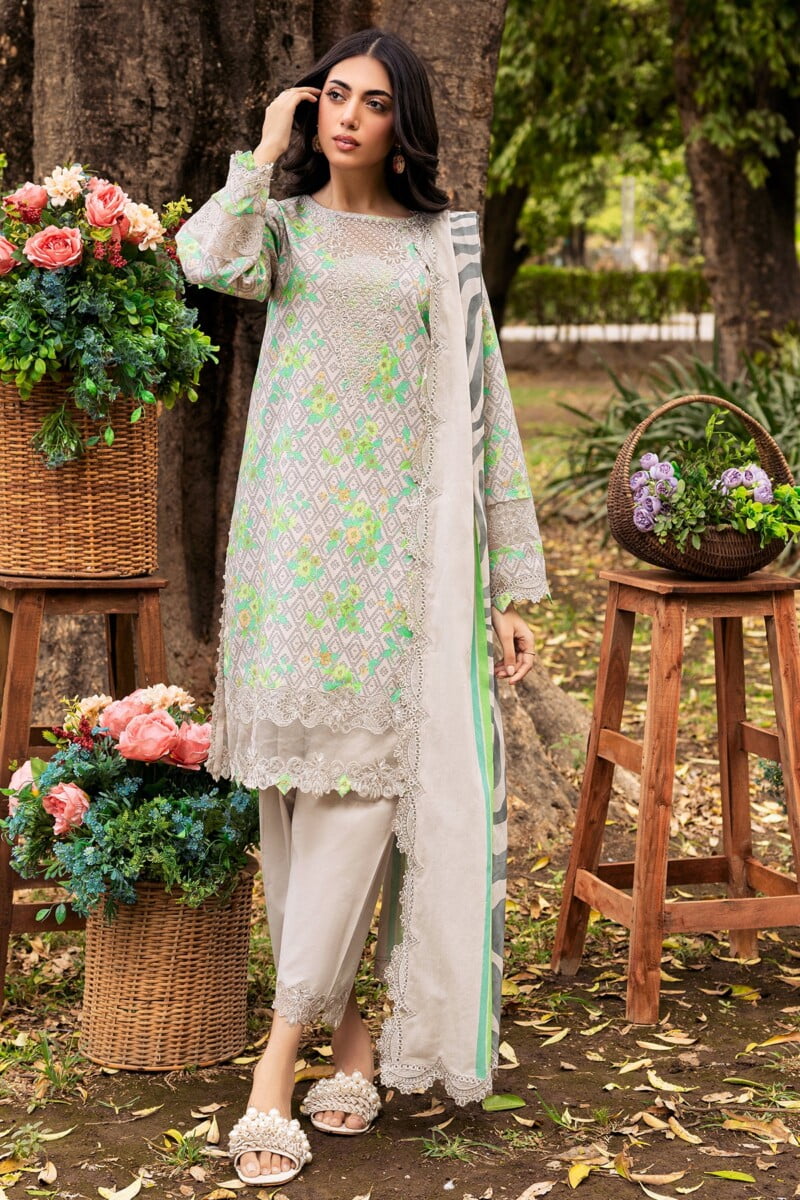 Charizma 3 Pc Unstitched Embroidered Lawn Crn4 08 Range Vol 1 2024