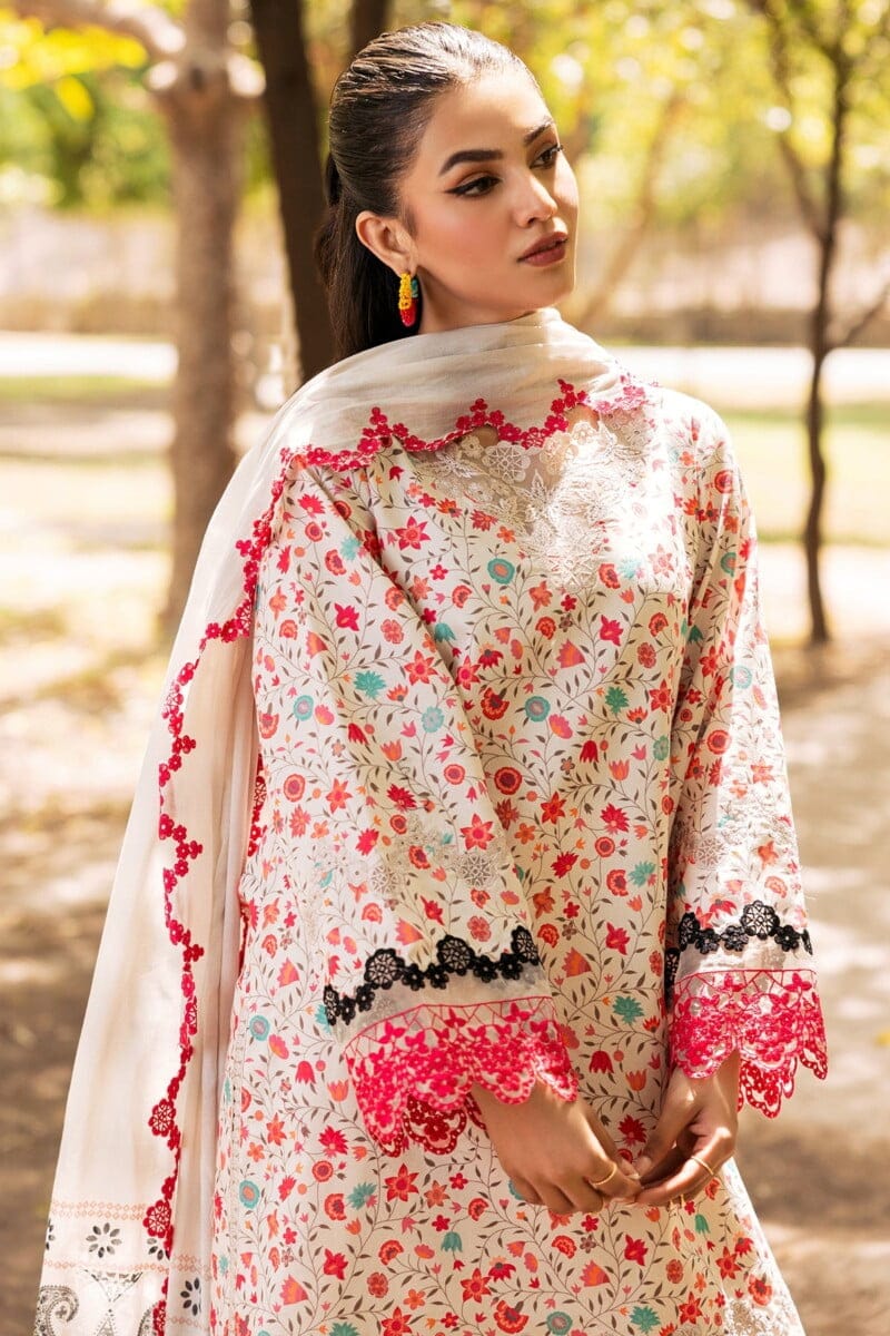 Charizma 3 Pc Unstitched Embroidered Lawn Crn4 04 Range Vol 1 2024