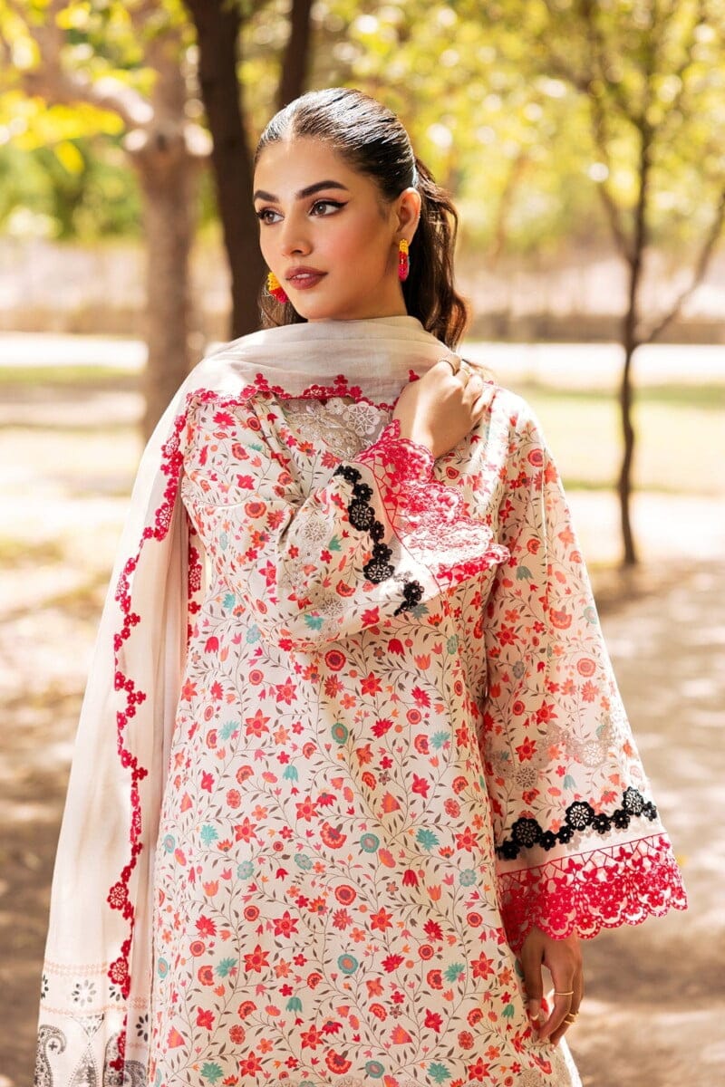 Charizma 3 Pc Unstitched Embroidered Lawn Crn4 04 Range Vol 1 2024