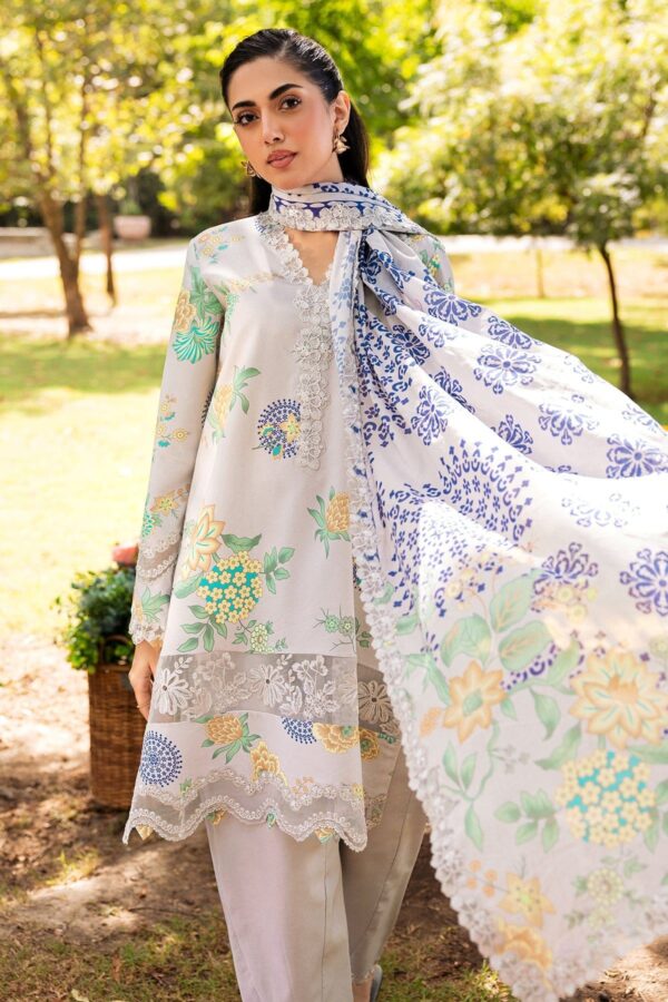 Charizma 3 Pc Unstitched Embroidered Lawn Crn4 03 Range Vol 1 2024