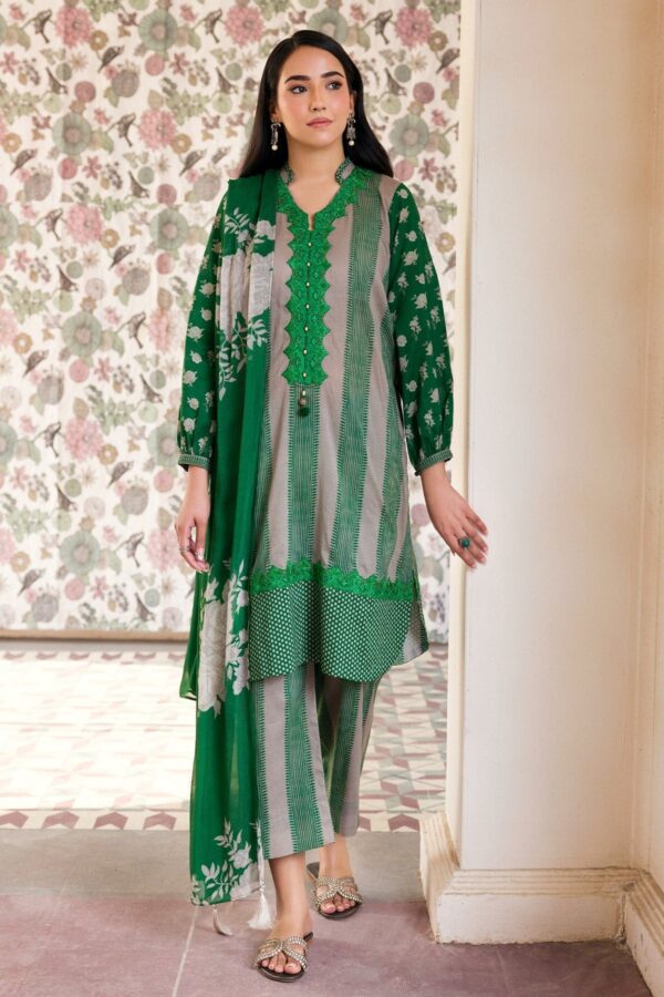 Charizma 3 Pc Embroidered Cotton Shirt With Chiffon Dupatta And Trouser Cnp 4 021