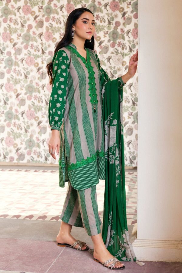 Charizma 3 Pc Embroidered Cotton Shirt With Chiffon Dupatta And Trouser Cnp 4 021