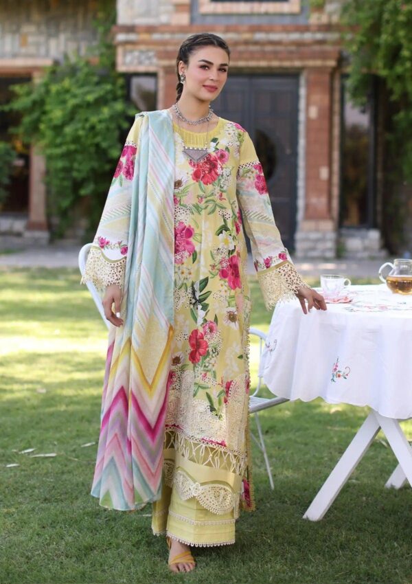 Elaf Eck 06A Sunshine Bouquet Print Chikankari 2024