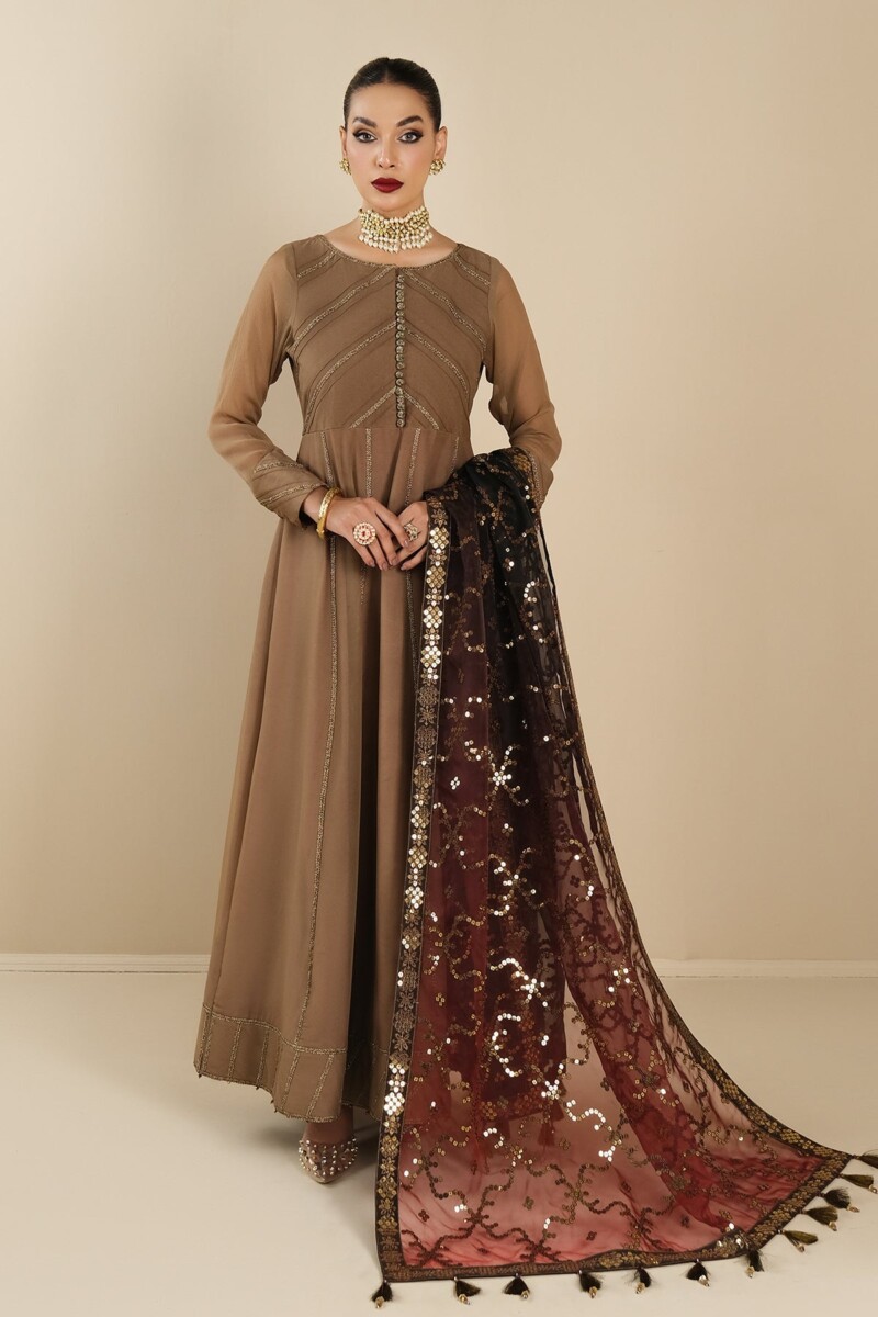 Alizeh Rose Beige Dress 3 Piece Rtw1017 Ready To Wear