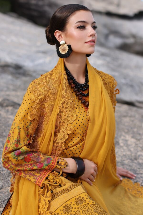 Charizma Pm4-12 3-Pc Printed Lawn Shirt With Embroidered Chiffonc