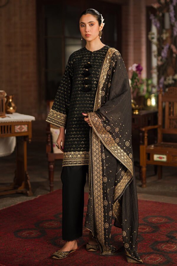 Cross Stitch Auric Gild 3 Piece Embroidered Jacquard Suit