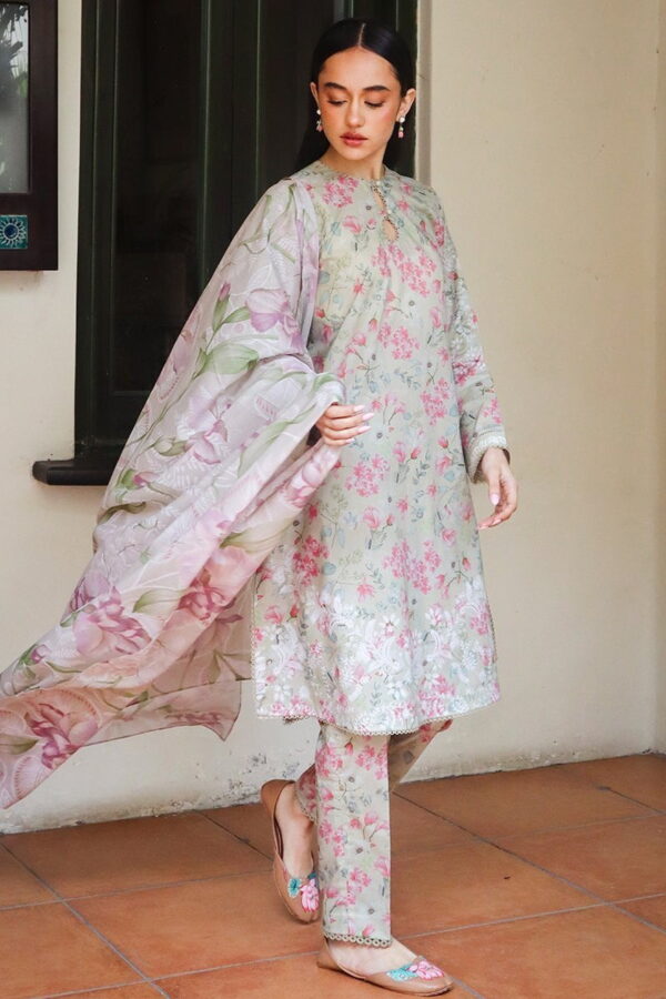 Cross Stitch Olive Aura 3 Piece Printed Lawn Suit