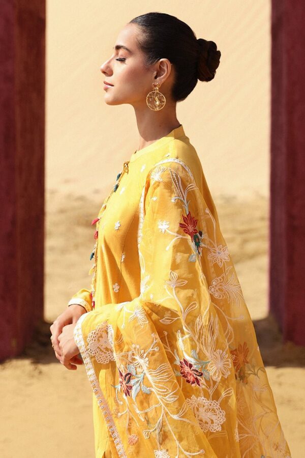 Cross Stitch Maize Ochre 3 Piece Embroidered Lawn Suit