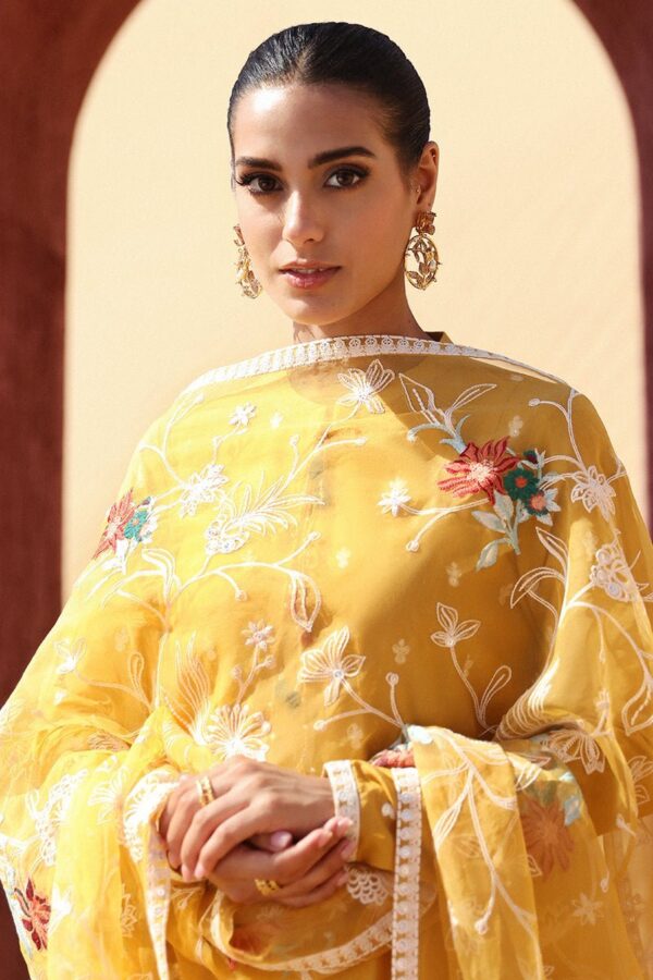 Cross Stitch Maize Ochre 3 Piece Embroidered Lawn Suit