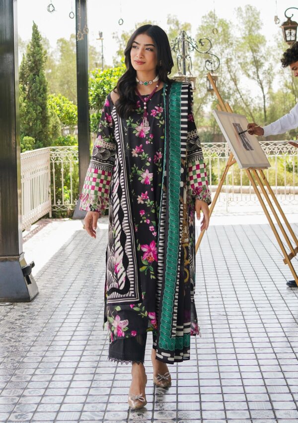 Elaf Premium Printed Eep 02A Dark Floral Lawn Collection 24