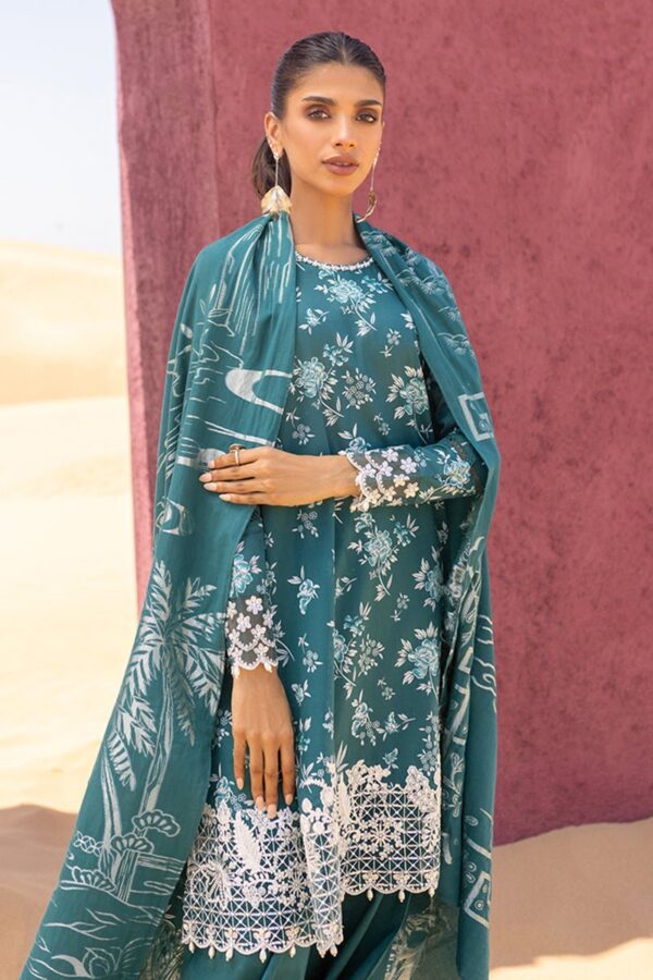 Cross Stitch Teal Serenity 3 Piece Printed Lawn Suit