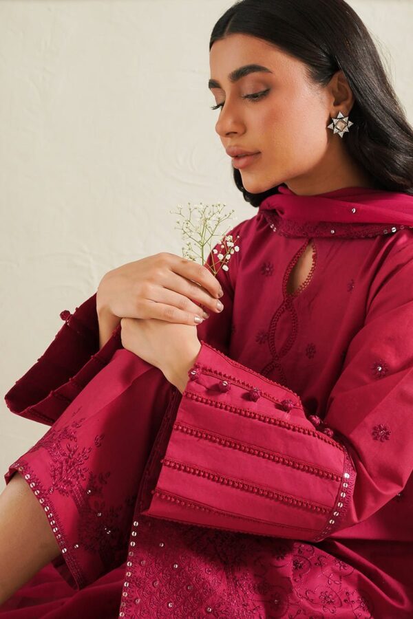 Cross Stitch Fuchsia Blush 3 Piece Embroidered Lawn Suit