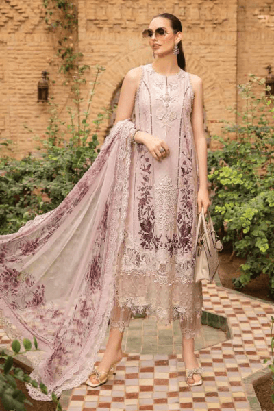 Maria.B D-2414-A Embroidered Luxury Lawn 3pc Suit Collection 2024