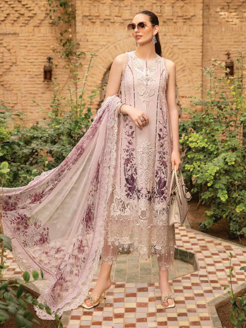 Maria.B D-2414-A Embroidered Luxury Lawn 3pc Suit Collection 2024