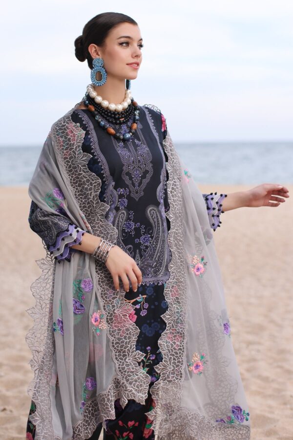Charizma Pm4-13 3-Pc Printed Lawn Shirt With Embroidered Chiffonc