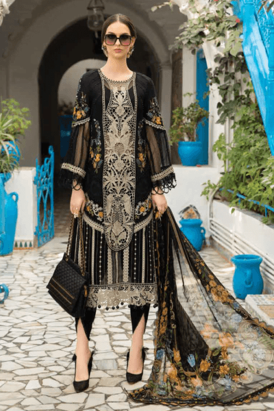 Maria.B D-2415-B Embroidered Luxury Lawn 3pc Suit Collection 2024