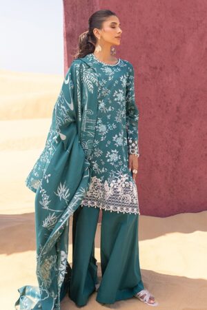 Cross Stitch Teal Serenity 3 Piece Printed Lawn Suit