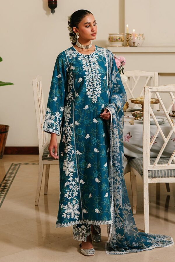 Cross Stitch Ice Bloom 3 Piece Embroidered Lawn Suit