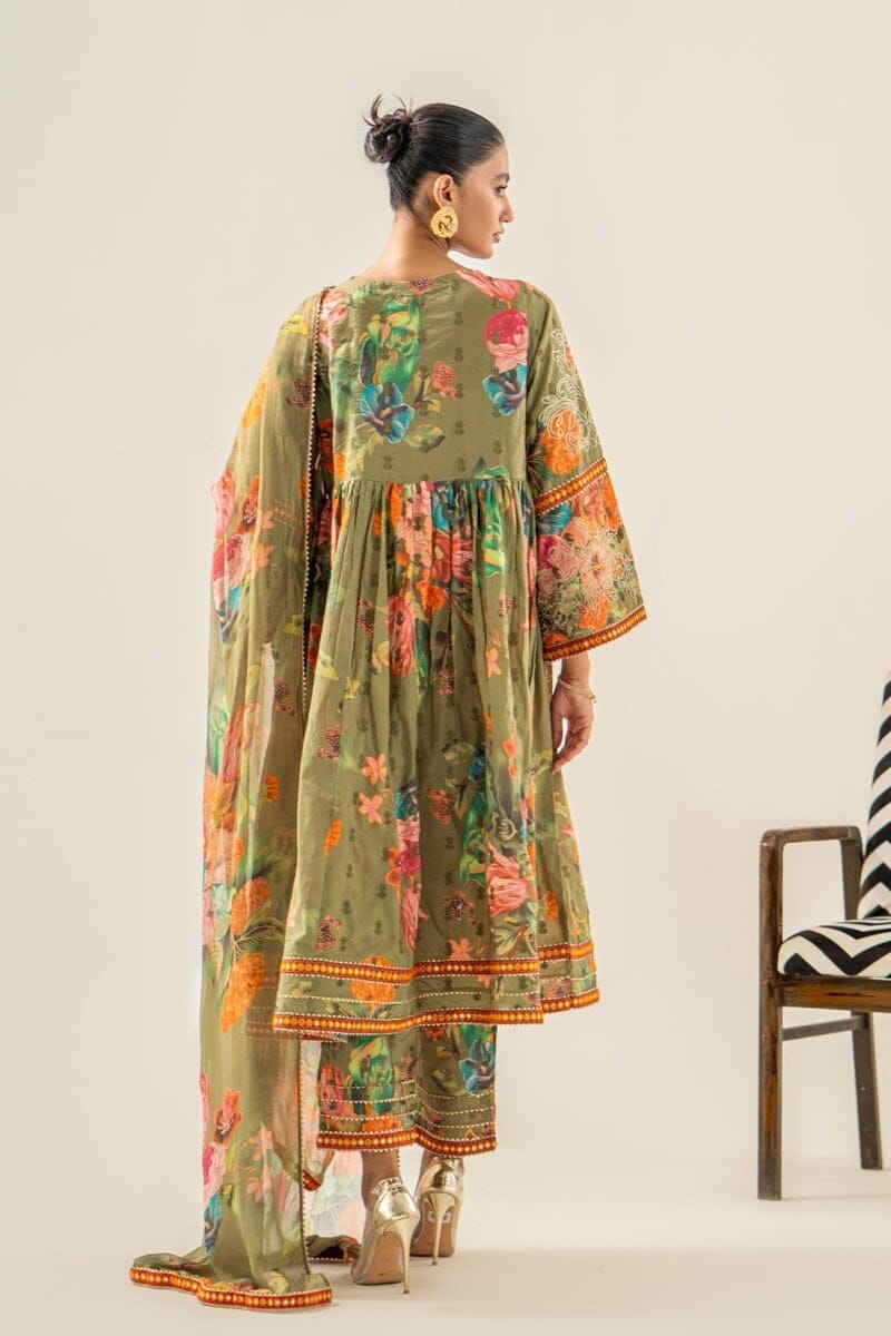 Charizma 3 Pc Lawn Digital Shirts With Printed Trouser Bamber Chiffon Dupatta Cnp3 021