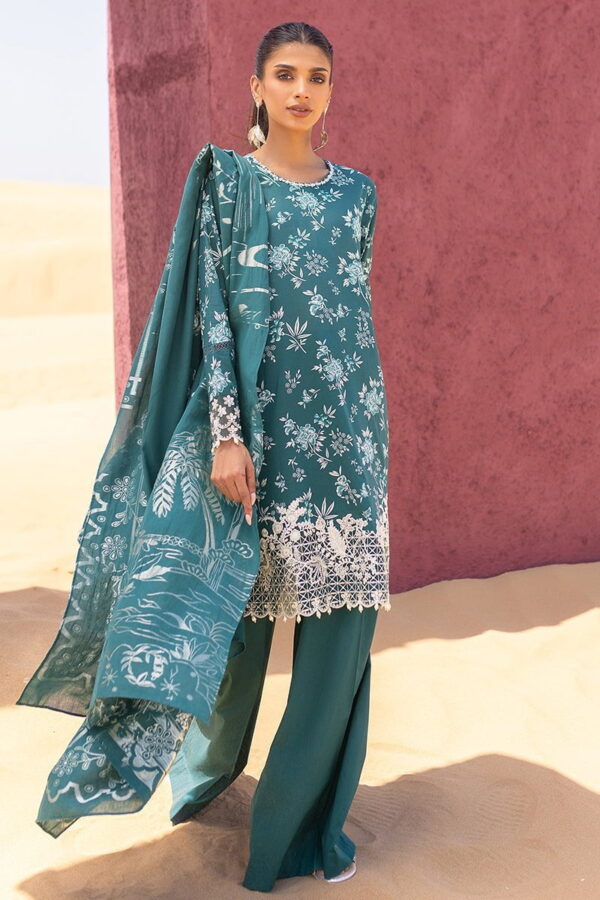 Cross Stitch Teal Serenity 3 Piece Printed Lawn Suit