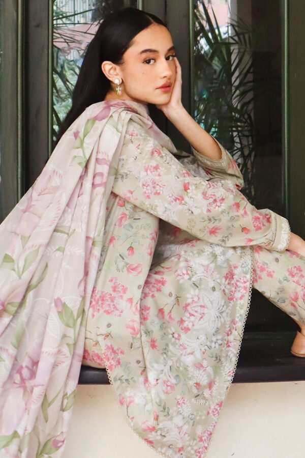 Cross Stitch Olive Aura 3 Piece Printed Lawn Suit