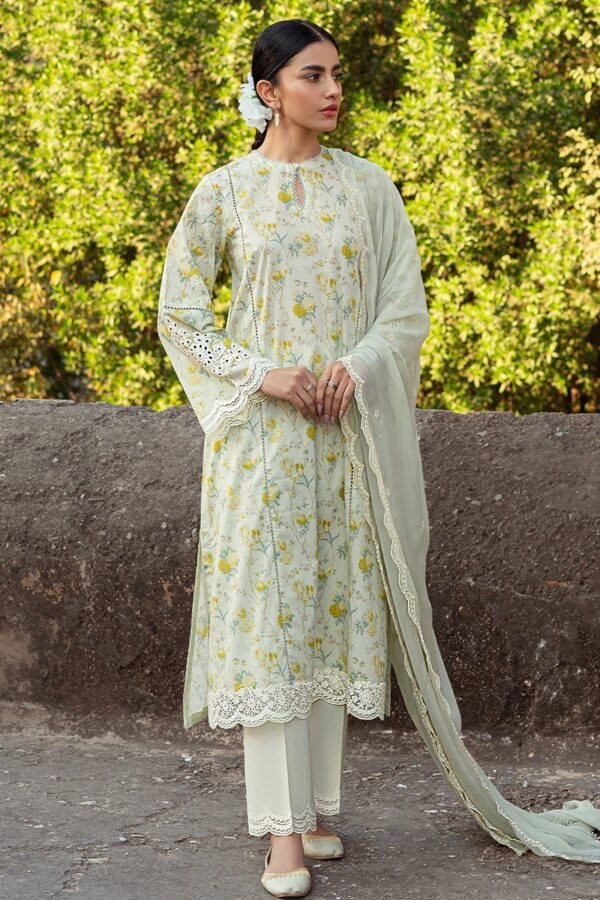 Cross Stitch Lime Primrose 3 Piece Lawn Printed Suit