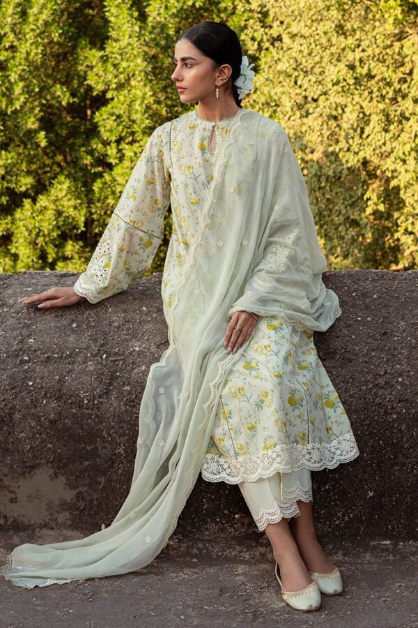 Cross Stitch Lime Primrose 3 Piece Lawn Printed Suit