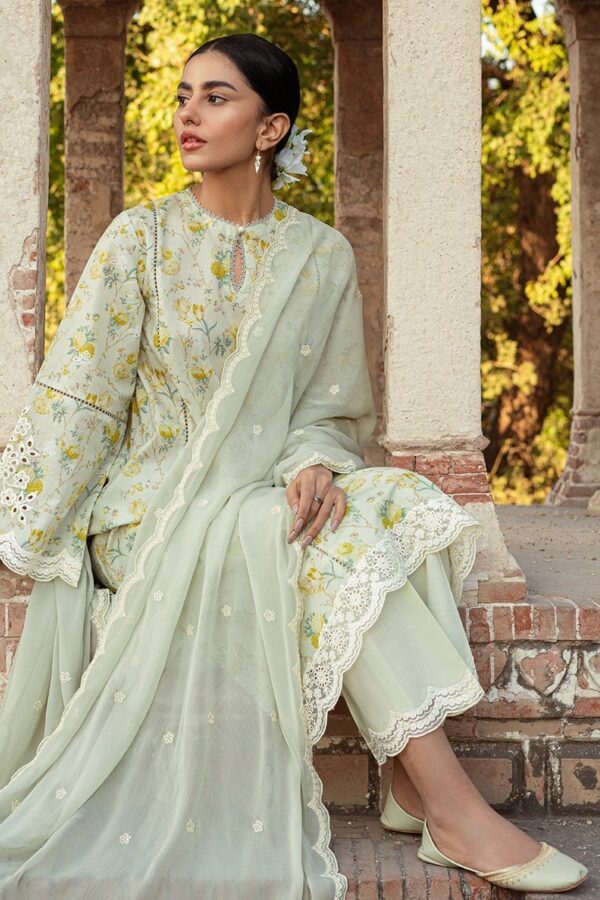 Cross Stitch Lime Primrose 3 Piece Lawn Printed Suit