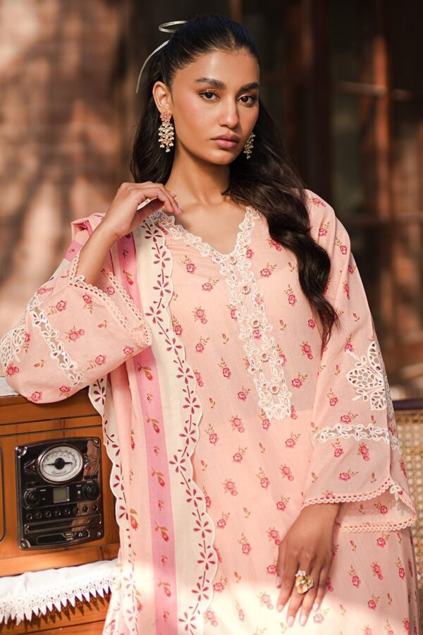 Cross Stitch Peach Glam 3 Piece Embroidered Lawn Suit