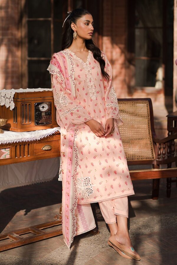 Cross Stitch Peach Glam 3 Piece Embroidered Lawn Suit