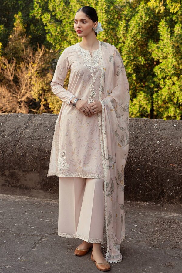 Cross Stitch Silver Peony 3 Piece Lawn Printed Suit