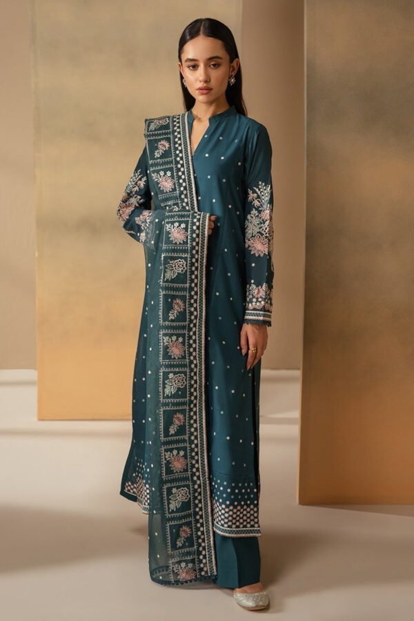 Cross Stitch Midnight Bloom 3 Piece Embroidered Lawn Suit