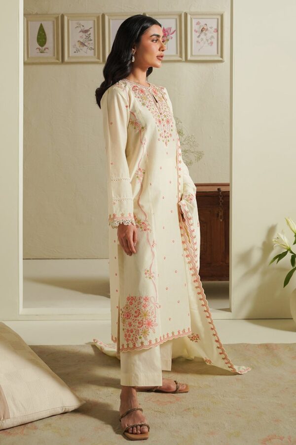 Cross Stitch Ivory Blossom 3 Piece Embroidered Lawn Suit