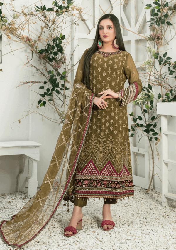 Alif Luxury Chiffon Pink Oasis Formal Collection