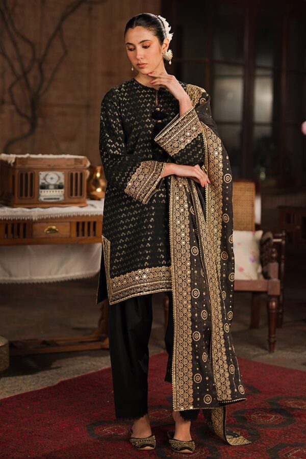 Cross Stitch Auric Gild 3 Piece Embroidered Jacquard Suit