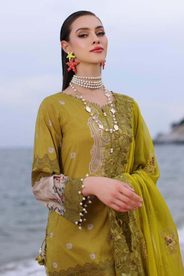 Charizma Pm4-14 3-Pc Printed Lawn Shirt With Embroidered Chiffonc