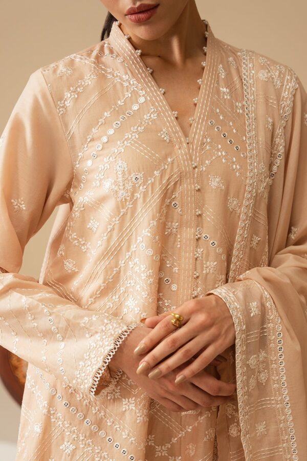 Cross Stitch Silver Dust 3 Piece Embroidered Lawn Suit