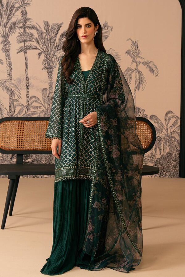 Cross Stitch Viridian Haven 4 Piece Embroidered Chiffon Suit