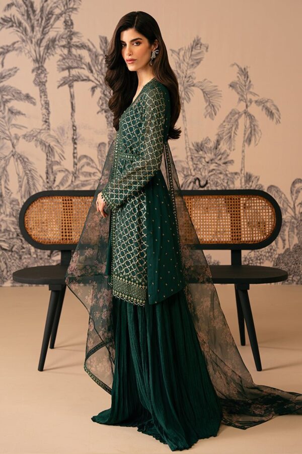 Cross Stitch Viridian Haven 4 Piece Embroidered Chiffon Suit